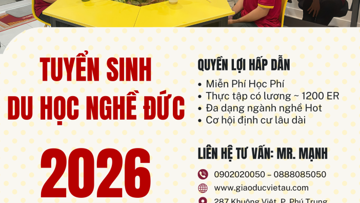 TUYỂN SINH DU HỌC NGHỀ ĐỨC – BAY SỚM KHÔNG CẦN B1