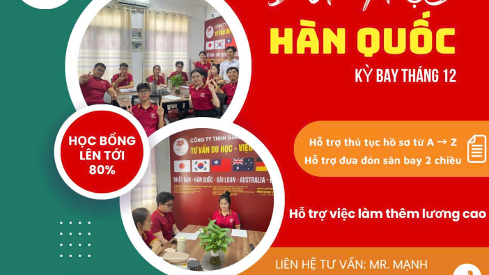 TUYỂN SINH DU HỌC HÀN QUỐC ƯU ĐÃI CỰC LỚN CHO CÁC BẠN HỌC VIÊN 2K7