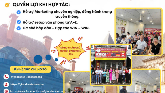 🌟 THÔNG BÁO NỘI BỘ – TUYỂN ĐỐI TÁC TUYỂN SINH VIỆT ÂU 🌟