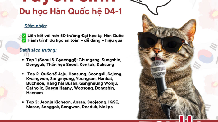 ✨ Tuyển sinh Du học Hàn Quốc – Hệ D4-1 ✨