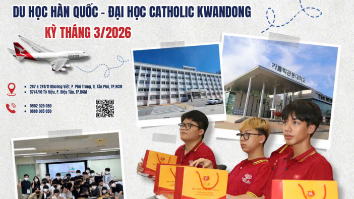 🎓DU HỌC HÀN QUỐC - ĐH CATHOLIC KWANGDONG KỲ THÁNG 3/2026🎓