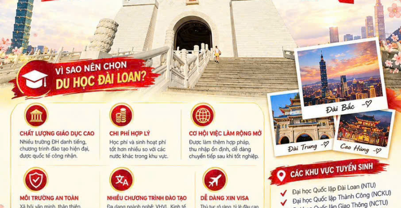 DU HỌC ĐÀI LOAN: MỞ LỐI TƯƠNG LAI VÀ VỮNG BƯỚC ƯỚC MƠ CÙNG VIỆT ÂU