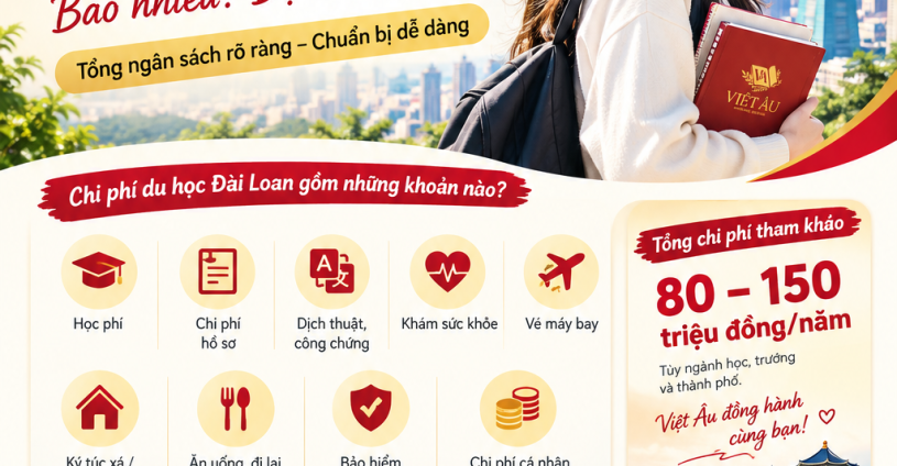 Chi phí du học Đài Loan 2026 bao nhiêu? Dự toán ngân sách từ A-Z