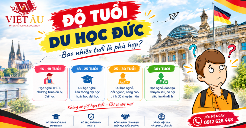 Độ tuổi du học Đức 2026 | Giải đáp Việt Âu