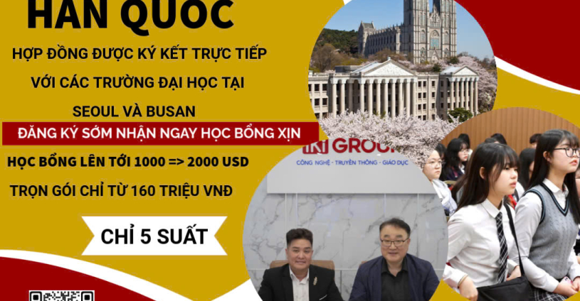 ✈️ DU HỌC HÀN QUỐC 2025 – SĂN HỌC BỔNG 1.000 – 2.000 USD DỄ DÀNG!