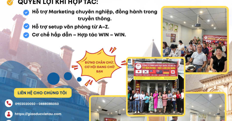 🌟 THÔNG BÁO NỘI BỘ – TUYỂN ĐỐI TÁC TUYỂN SINH VIỆT ÂU 🌟