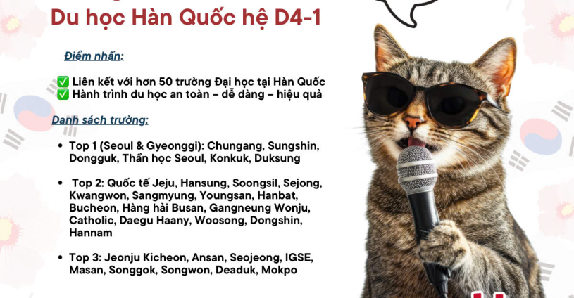 ✨ Tuyển sinh Du học Hàn Quốc – Hệ D4-1 ✨