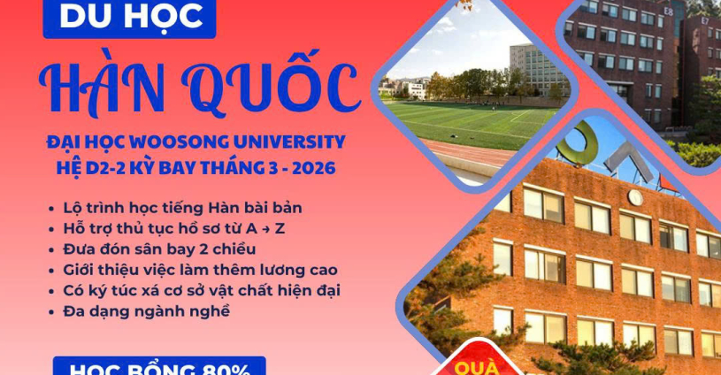 🎓 WOOSONG UNIVERSITY – Trường top đầu tại Hàn Quốc với học bổng lên đến 100% 💯