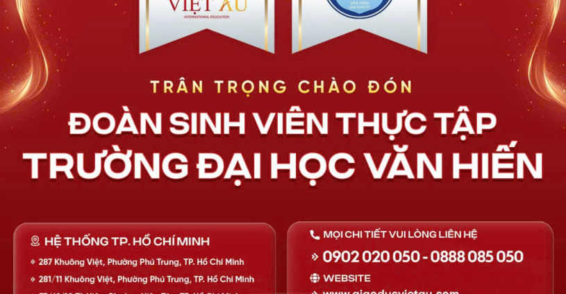 Công Ty TNHH Giáo Dục Quốc Tế Việt Âu  trân trọng chào đón Đoàn sinh viên thực tập từ Trường Đại học Văn Hiến.